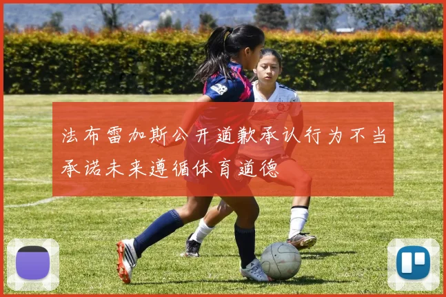 法布雷加斯公开道歉承认行为不当承诺未来遵循体育道德